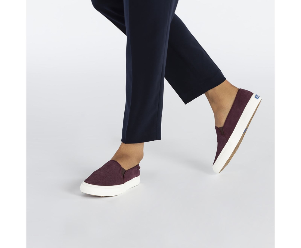 Slip Ons Keds Mujer Moradas - Double Decker Suede - 085-KLNURA